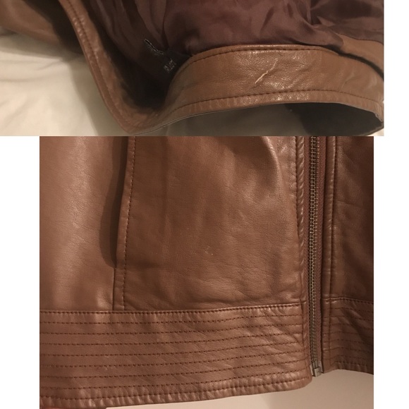 Faux Brown Leather Jacket - Picture 7 of 7